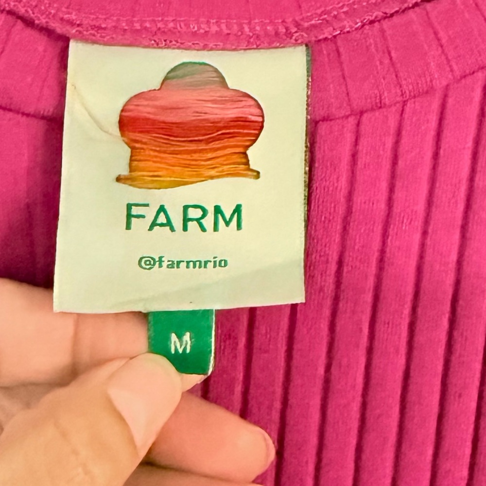 FARM Rio Pink Ribbed Long Sleeve Top - Picture 12 of 12